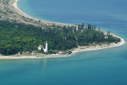 South Manitou Lighthouse with Boats