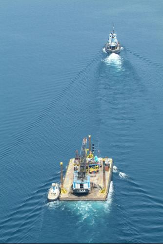 William Gaynor Towing Barge on Lake Michigan
